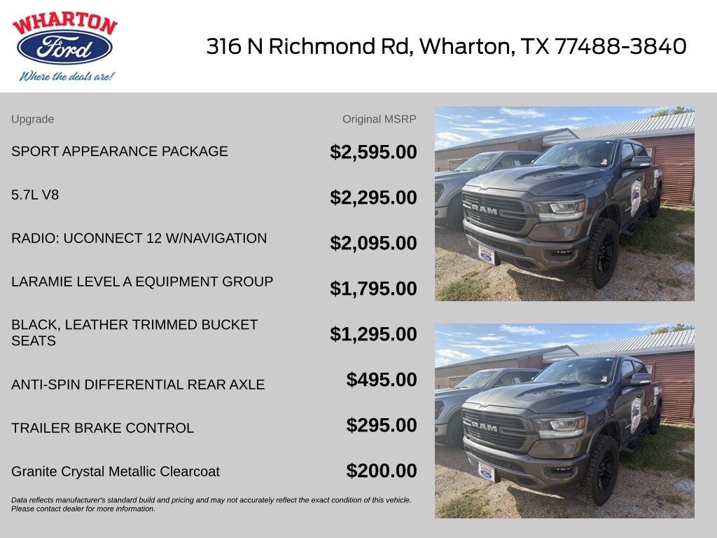 ram ram 1500 pickup 2021 1C6SRFJT4MN775458 image ram ram 1500 pickup 2021 1C6SRFJT4MN775458 image